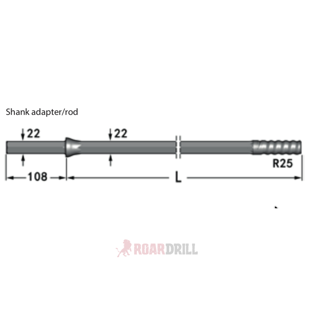 [12XX-21H22-12_108-1800-40-CL (HEX ROSCA 1800)] ROD (BARRA) HEX 22 12º L: 1800 (22/108) ROSCA