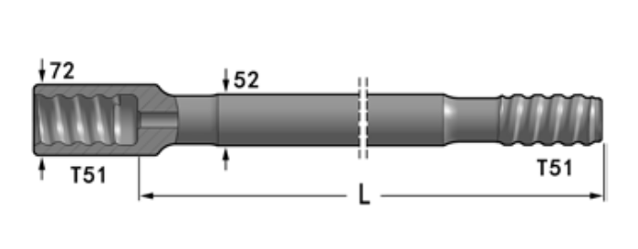 [1216-24R52-T51_72-3660-23-S2-CL (T-51 MF 72-3660)] ROD (BARRA) T51/MF 3660 mm (Swedish Steel Premium)