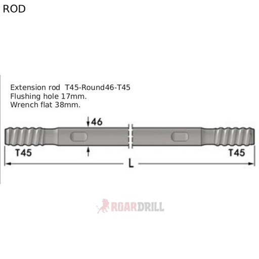 [12-23R46-T45-3660-23] ROD(BARRAS) T45/MM 3660mm