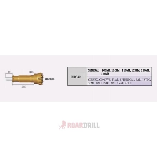 [22-611-105D340-614_814-22-51-1] DTH BIT DHD D:105 mm Tallante DHD340 to Hammer 4" TH45-DHD340. Semibalist